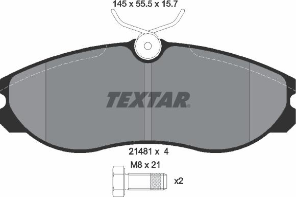 Textar 2148101 - Kit pastiglie freno, Freno a disco autozon.pro