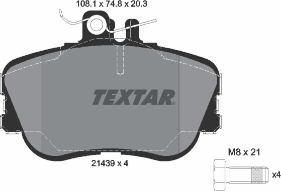 Textar 2143905 - Kit pastiglie freno, Freno a disco autozon.pro