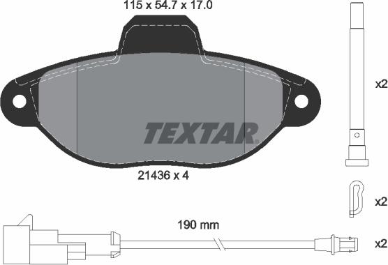 Textar 2143609 - Kit pastiglie freno, Freno a disco autozon.pro