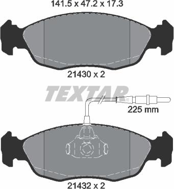 Textar 2143001 - Kit pastiglie freno, Freno a disco autozon.pro