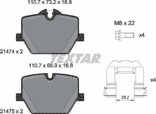 Textar 2147401 - Kit pastiglie freno, Freno a disco autozon.pro