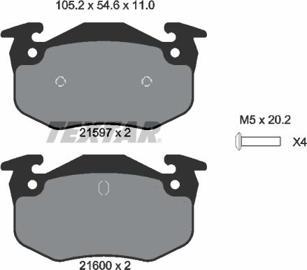 Textar 2159701 - Kit pastiglie freno, Freno a disco autozon.pro