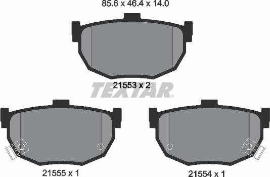 Textar 2155301 - Kit pastiglie freno, Freno a disco autozon.pro