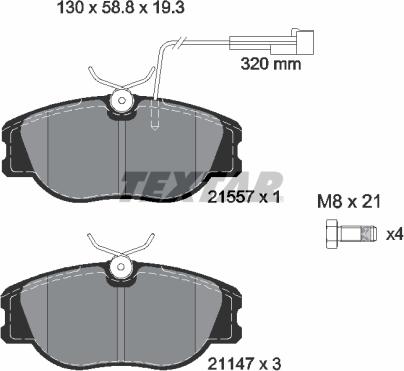 Textar 2155704 - Kit pastiglie freno, Freno a disco autozon.pro