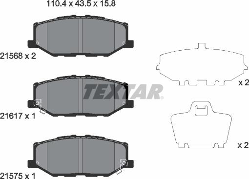 Textar 2156801 - Kit pastiglie freno, Freno a disco autozon.pro