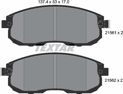 Textar 2156201 - Kit pastiglie freno, Freno a disco autozon.pro