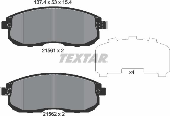 Textar 2156203 - Kit pastiglie freno, Freno a disco autozon.pro