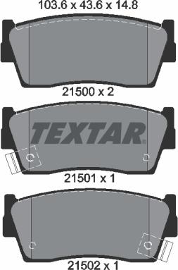 Textar 2150001 - Kit pastiglie freno, Freno a disco autozon.pro