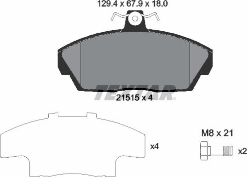 Textar 2151504 - Kit pastiglie freno, Freno a disco autozon.pro