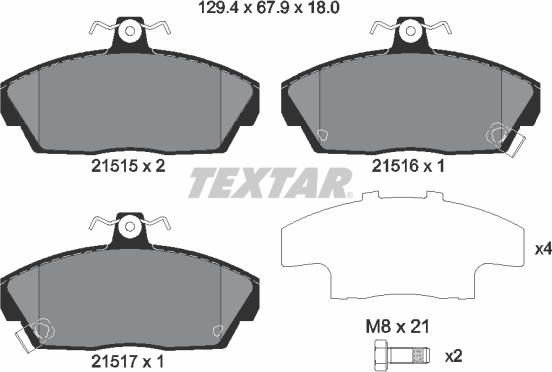 Textar 89003000 - Kit freno, Freno a disco autozon.pro