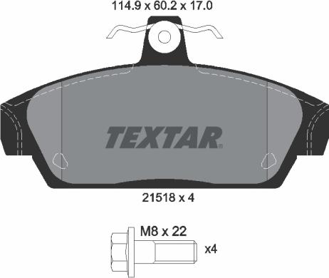 Textar 2151801 - Kit pastiglie freno, Freno a disco autozon.pro