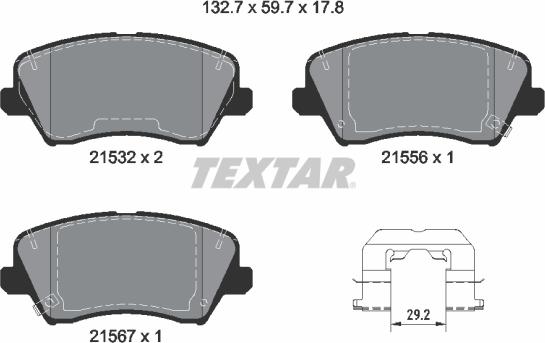 Textar 2153201 - Kit pastiglie freno, Freno a disco autozon.pro