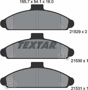 Textar 2152901 - Kit pastiglie freno, Freno a disco autozon.pro