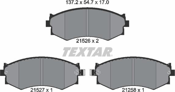 Textar 2152601 - Kit pastiglie freno, Freno a disco autozon.pro