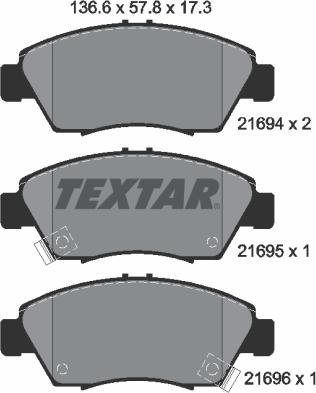 Textar 2169401 - Kit pastiglie freno, Freno a disco autozon.pro