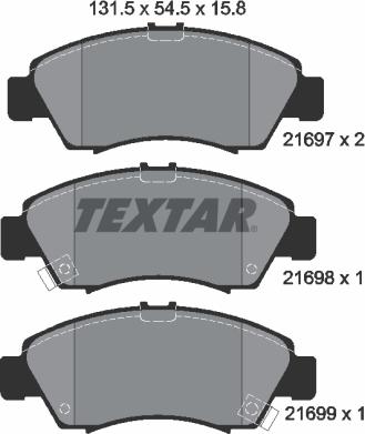 Textar 2169701 - Kit pastiglie freno, Freno a disco autozon.pro