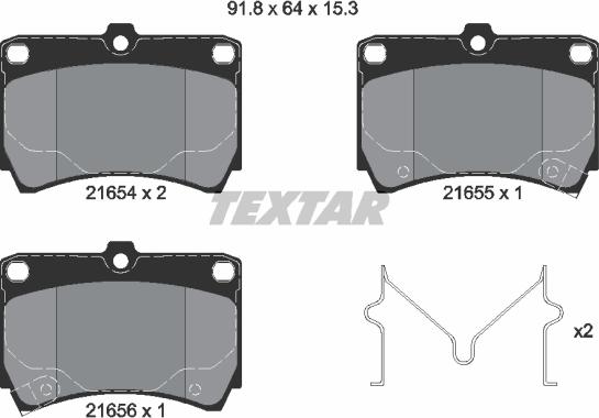 Textar 2165404 - Kit pastiglie freno, Freno a disco autozon.pro