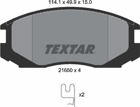 Textar 2165001 - Kit pastiglie freno, Freno a disco autozon.pro