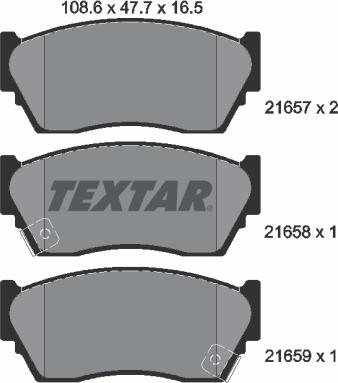 Textar 2165701 - Kit pastiglie freno, Freno a disco autozon.pro