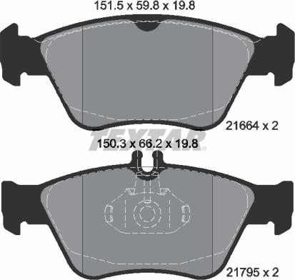 Textar 2166404 - Kit pastiglie freno, Freno a disco autozon.pro