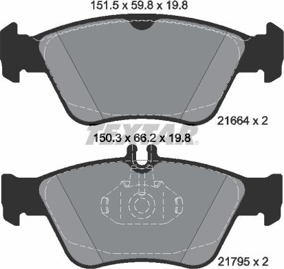 Textar 2166481 - Kit pastiglie freno, Freno a disco autozon.pro