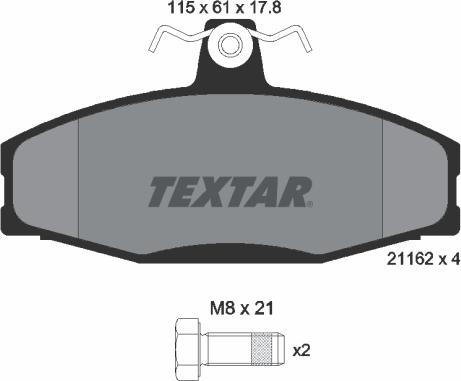 Textar 2166201 - Kit pastiglie freno, Freno a disco autozon.pro