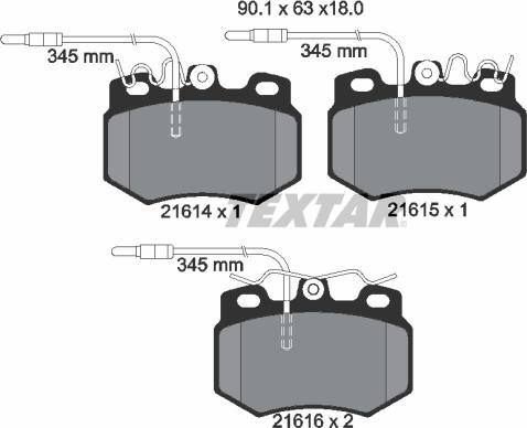 Textar 89011600 - Kit freno, Freno a disco autozon.pro