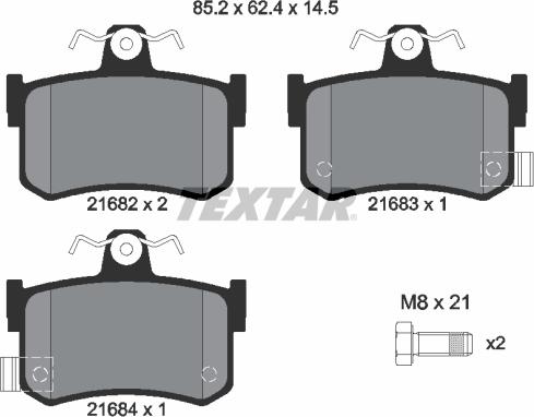 Textar 2168202 - Kit pastiglie freno, Freno a disco autozon.pro