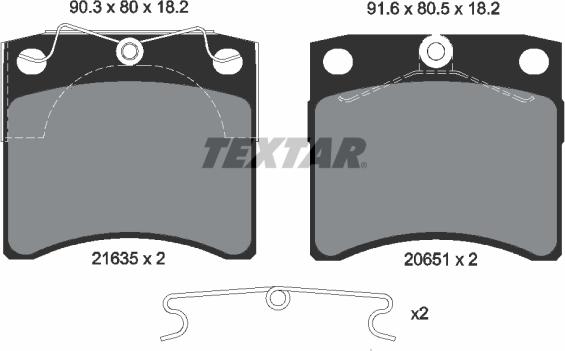 Textar 2163501 - Kit pastiglie freno, Freno a disco autozon.pro