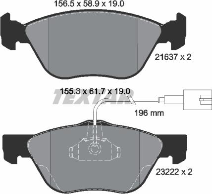 Textar 2163702 - Kit pastiglie freno, Freno a disco autozon.pro