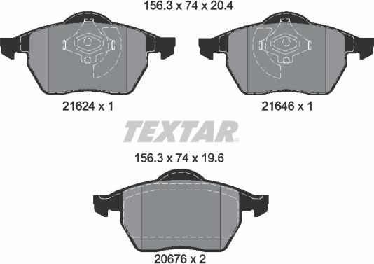 Textar 2162402 - Kit pastiglie freno, Freno a disco autozon.pro