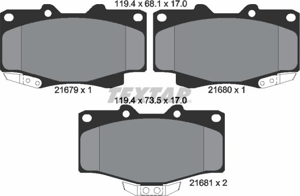 Textar 2167907 - Kit pastiglie freno, Freno a disco autozon.pro