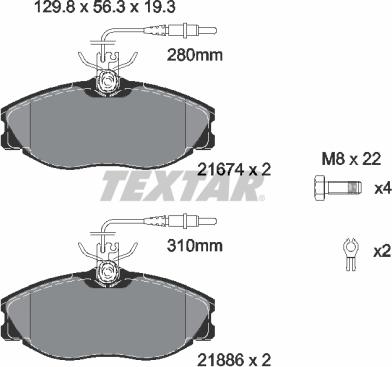 Textar 2167403 - Kit pastiglie freno, Freno a disco autozon.pro