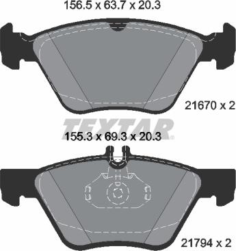 Textar 2167081 - Kit pastiglie freno, Freno a disco autozon.pro