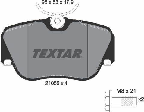 Textar 2105503 - Kit pastiglie freno, Freno a disco autozon.pro