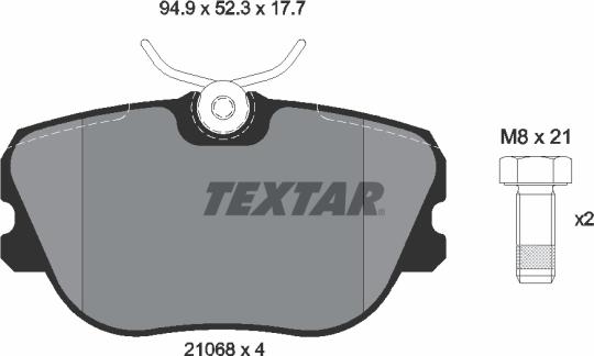 Textar 2106804 - Kit pastiglie freno, Freno a disco autozon.pro