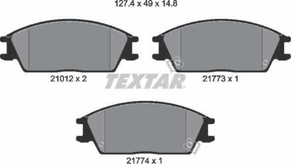 Textar 2101202 - Kit pastiglie freno, Freno a disco autozon.pro