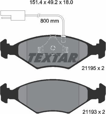 Textar 2119501 - Kit pastiglie freno, Freno a disco autozon.pro