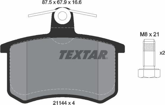 Textar 2114401 - Kit pastiglie freno, Freno a disco autozon.pro