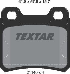 Textar 2114001 - Kit pastiglie freno, Freno a disco autozon.pro