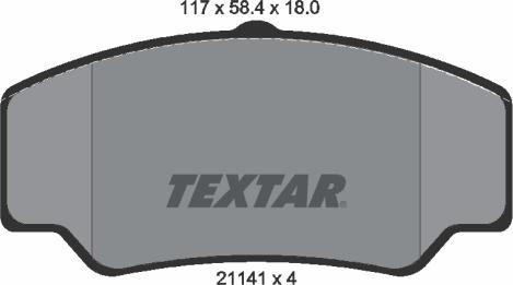 Textar 2114103 - Kit pastiglie freno, Freno a disco autozon.pro