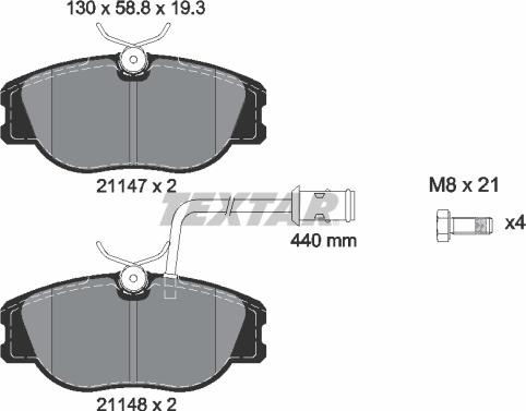 Textar 2114703 - Kit pastiglie freno, Freno a disco autozon.pro