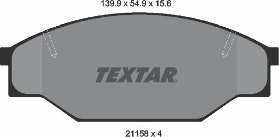 Textar 2115801 - Kit pastiglie freno, Freno a disco autozon.pro