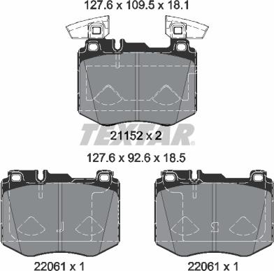 Textar 2115203 - Kit pastiglie freno, Freno a disco autozon.pro