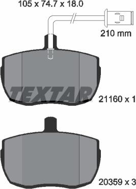 Textar 2116002 - Kit pastiglie freno, Freno a disco autozon.pro