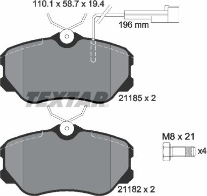 Textar 2118503 - Kit pastiglie freno, Freno a disco autozon.pro