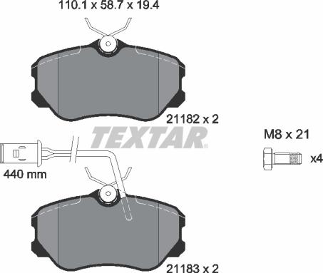 Textar 2118204 - Kit pastiglie freno, Freno a disco autozon.pro