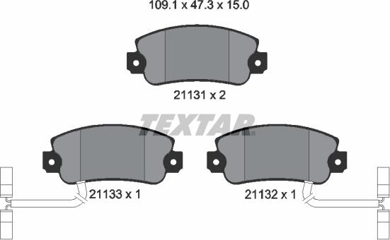 Textar 2113103 - Kit pastiglie freno, Freno a disco autozon.pro