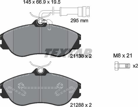 Textar 2113802 - Kit pastiglie freno, Freno a disco autozon.pro