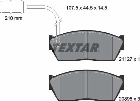 Textar 2112701 - Kit pastiglie freno, Freno a disco autozon.pro